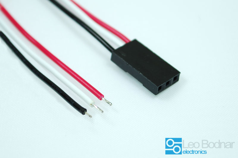 Cable with 3 pin connector plug attached - 30cm ( 12in ) - Click Image to Close