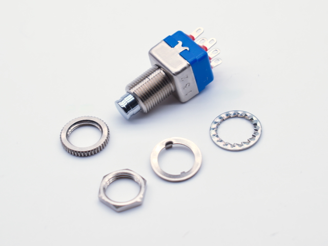 Pushbutton Switch DPDT Standard Panel Mount, Rear