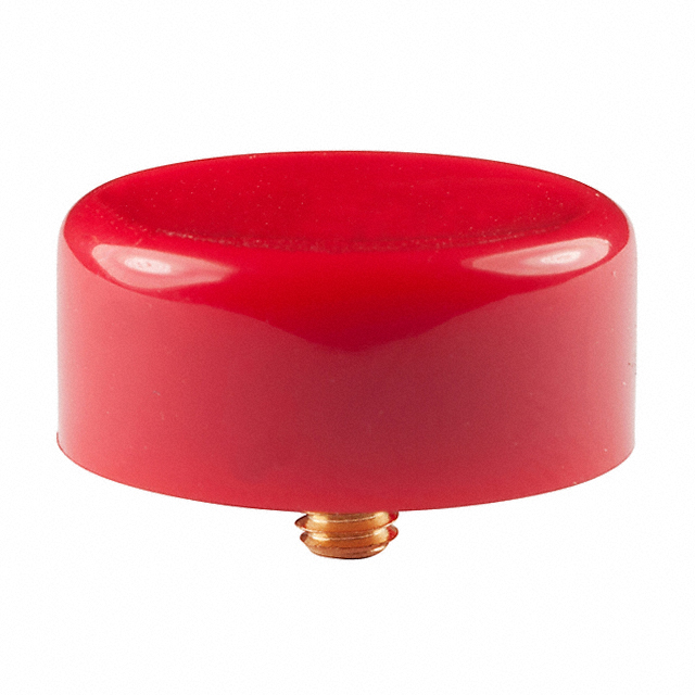 Round, Concave Pushbutton Switch Cap Red Screw On