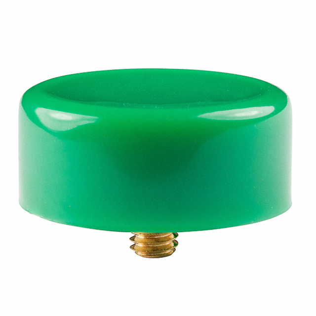 Round, Concave Pushbutton Switch Cap Green Screw On